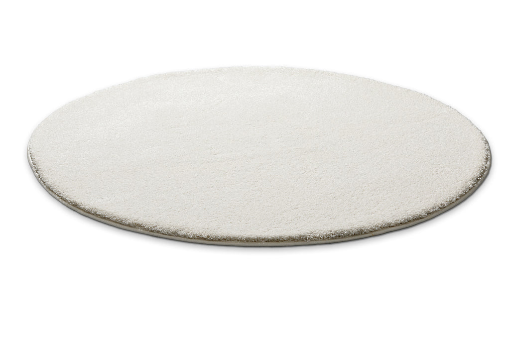 Kurzflorteppich Rund Creme Weiß "Manta" Homie Living