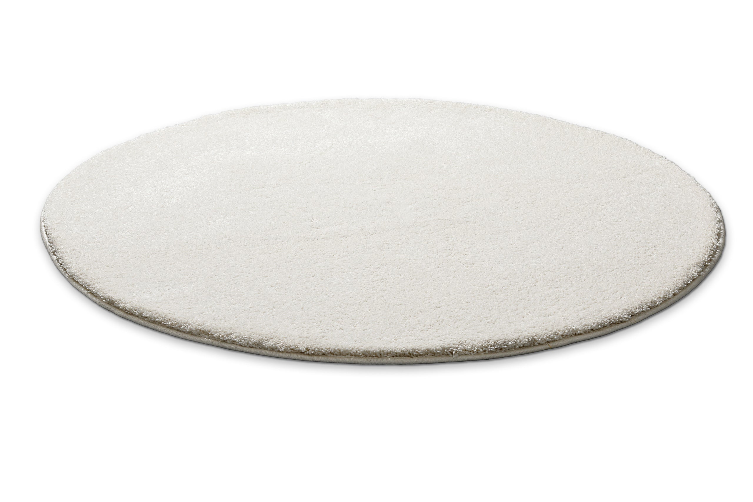Kurzflorteppich Rund Creme Weiß "Manta" Homie Living