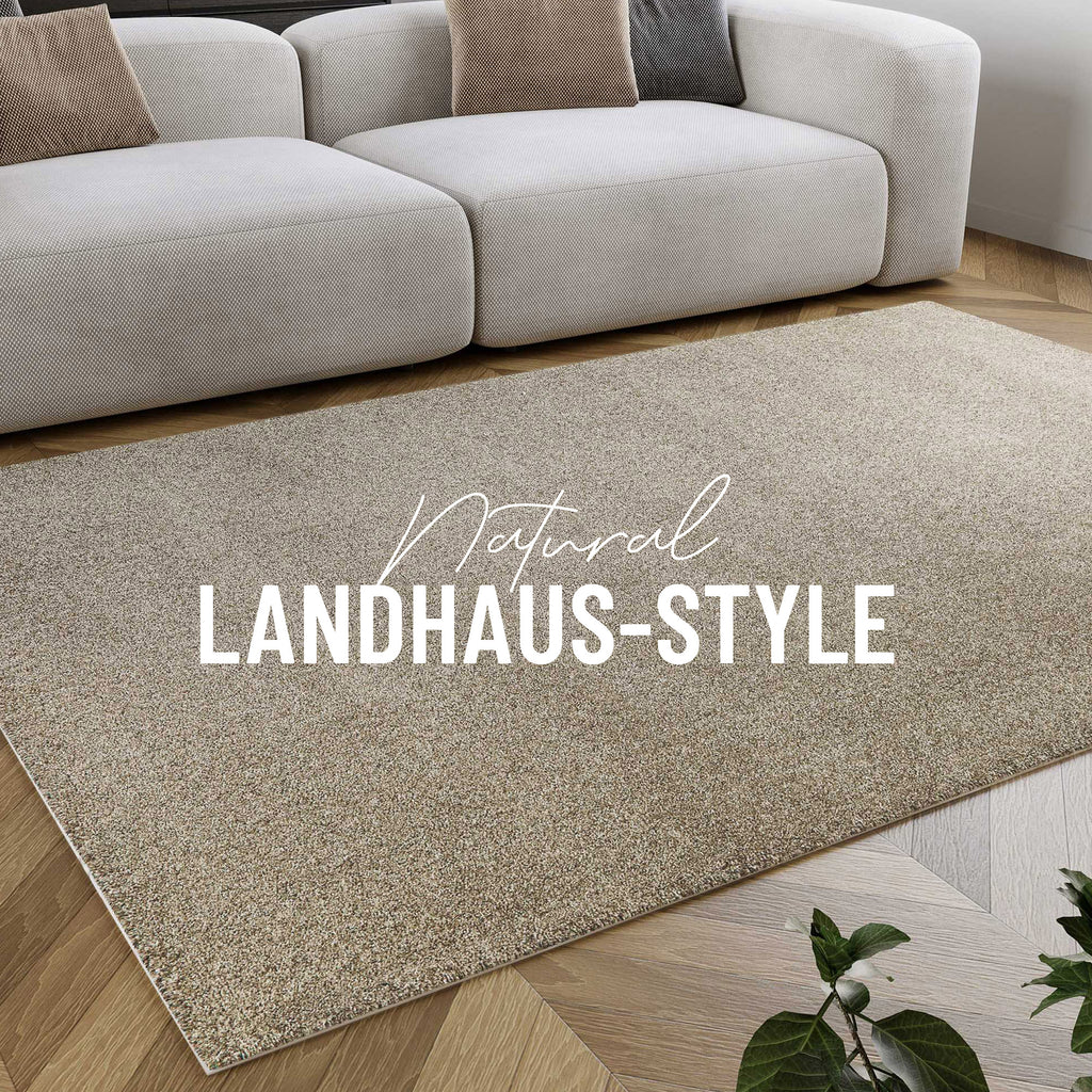 Kurzflorteppich Sand Beige "Manta" Homie Living