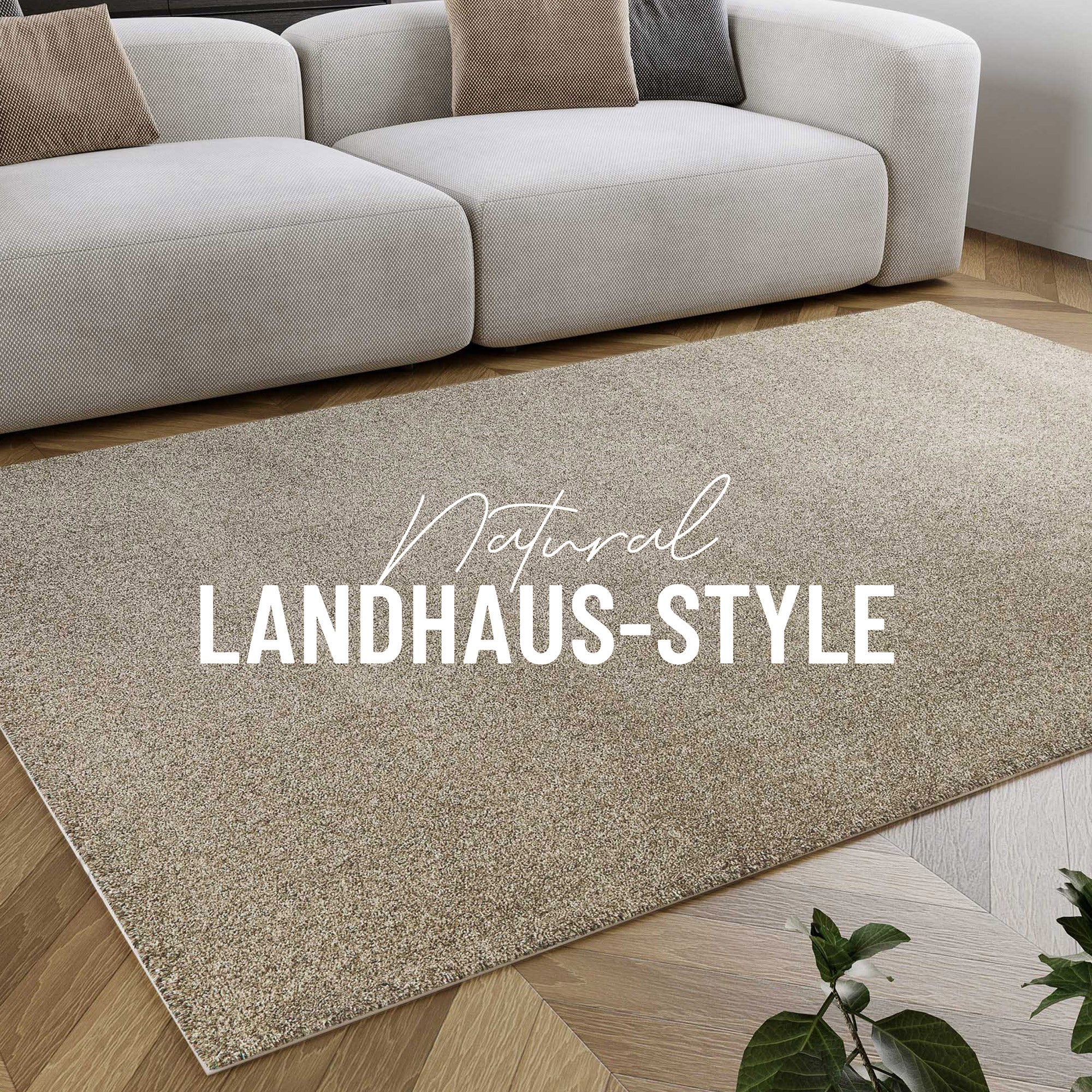 Kurzflorteppich Sand Beige "Manta" Homie Living