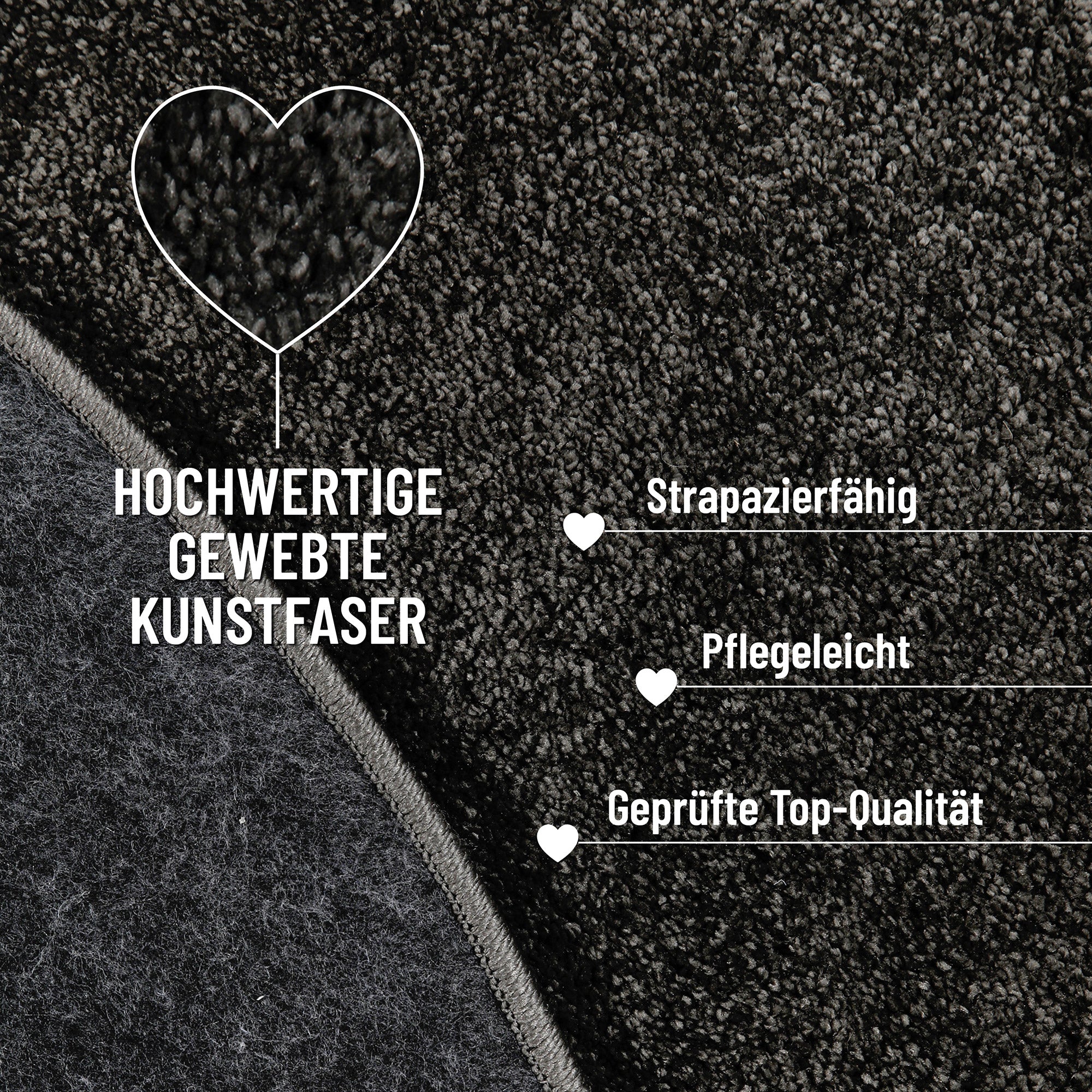 Kurzflorteppich Anthrazit "Manta" Homie Living