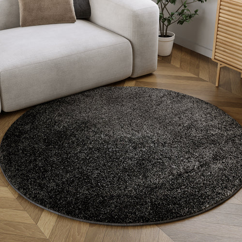 Kurzflorteppich Rund Anthrazit "Manta" Homie Living