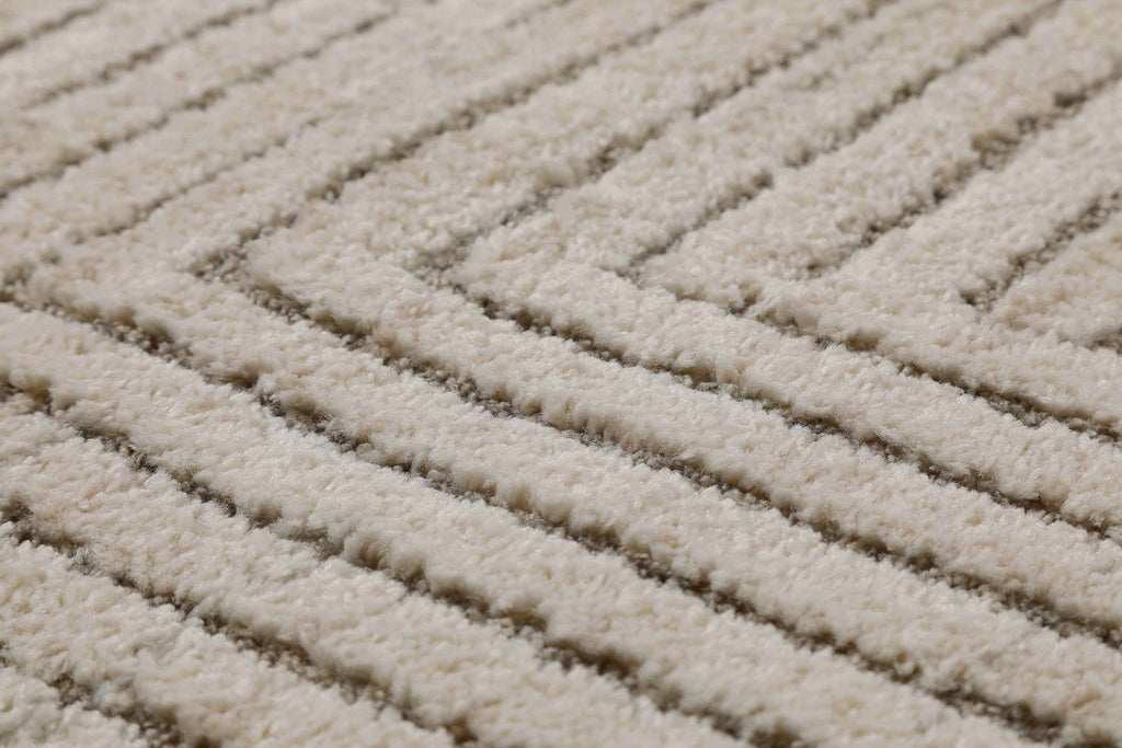 Kurzflor Teppich Creme Beige "Mats" WECONhome