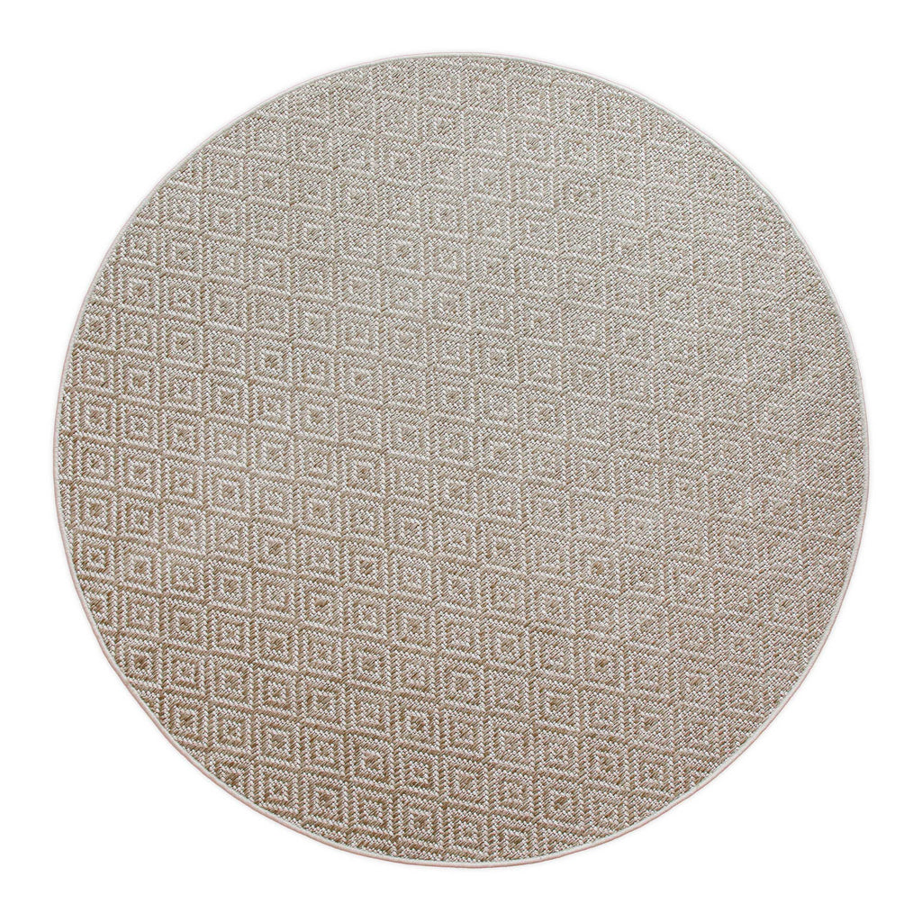 In- & Outdoor Teppich Rund Creme Weiß, pflegeleicht & wetterfest "Miami Beach" WECONhome