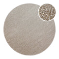 In-& Outdoor Teppich Miami Beach creme weiß Frontansicht mit Detailausschnitt rund
