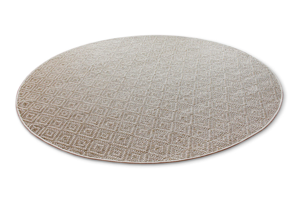 In-& Outdoor Teppich Miami Beach creme weiß rund Perspektive