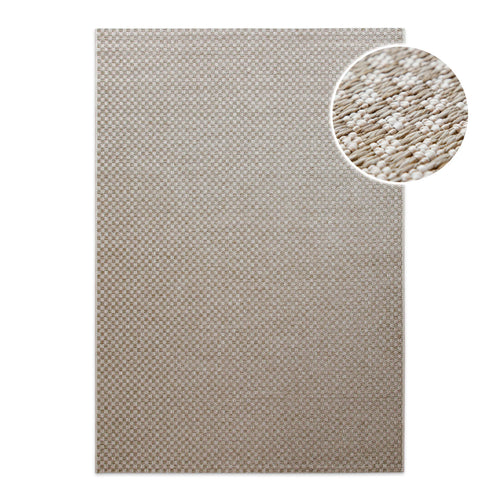 In-& Outdoor Teppich Miami South Beach creme weiß Frontansicht mit Detailausschnitt rechteckig