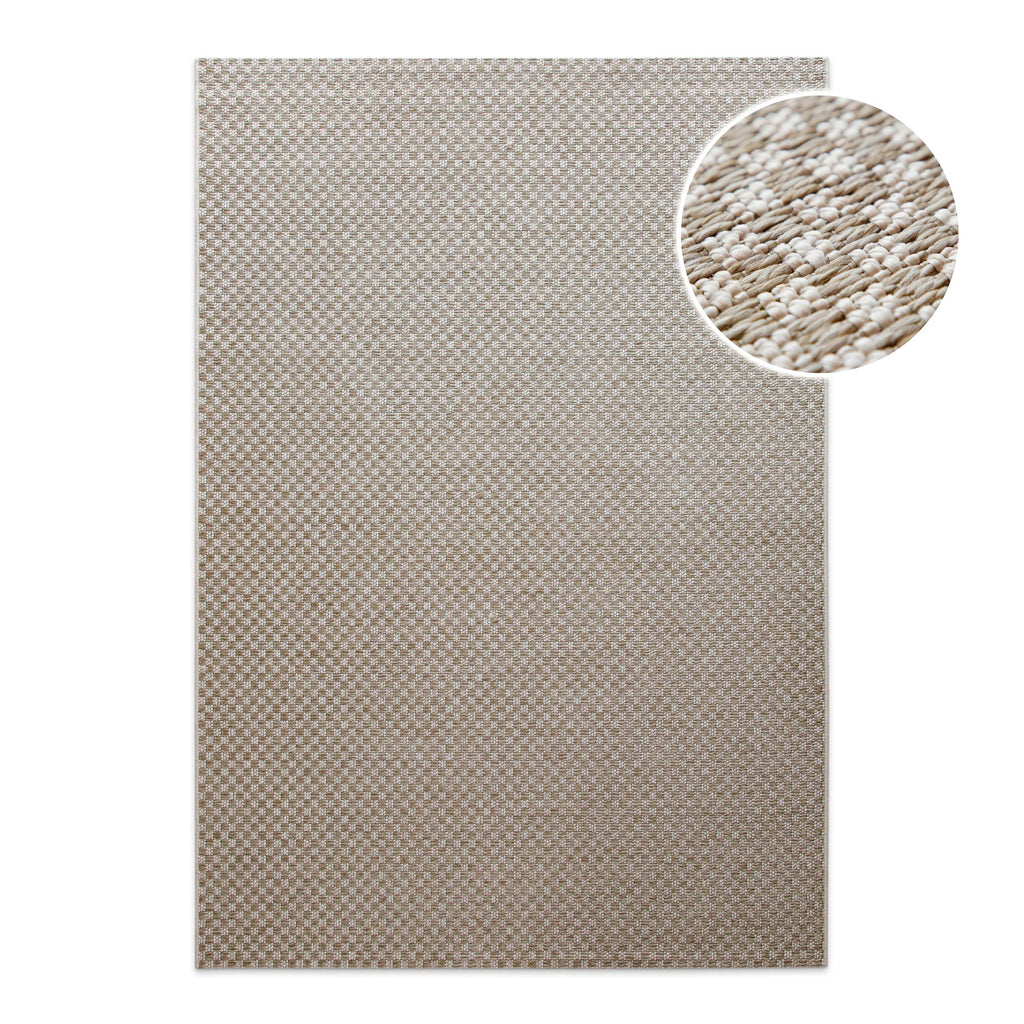 In-& Outdoor Teppich Miami South Beach creme weiß Frontansicht mit Detailausschnitt rechteckig