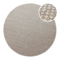 In-& Outdoor Teppich Miami South Beach creme weiß Frontansicht mit Detailausschnitt rund