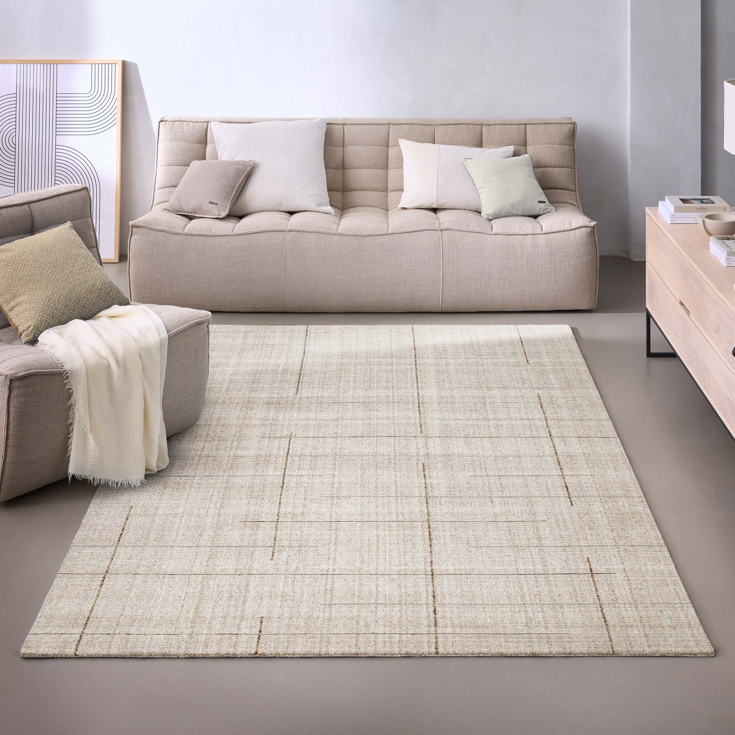 Kurzflor Teppich Greige "Milly" WECONhome