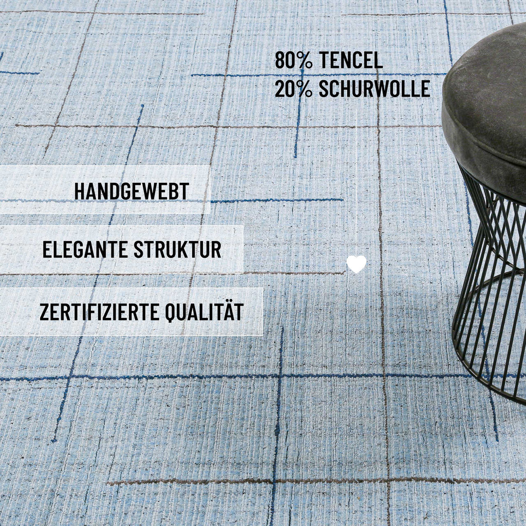 Kurzflor Teppich Licht Blau "Milly" WECONhome
