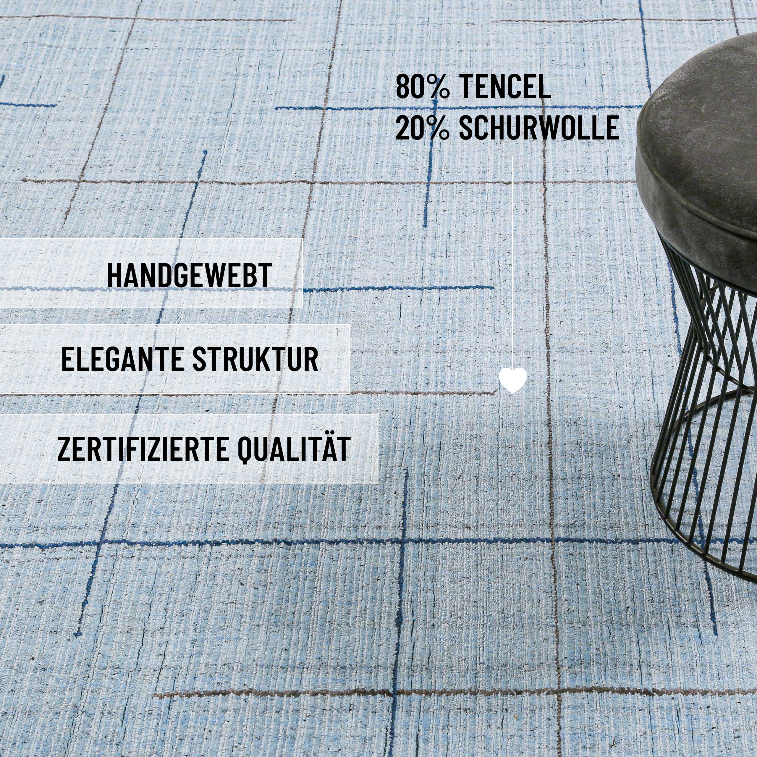 Kurzflor Teppich Licht Blau "Milly" WECONhome