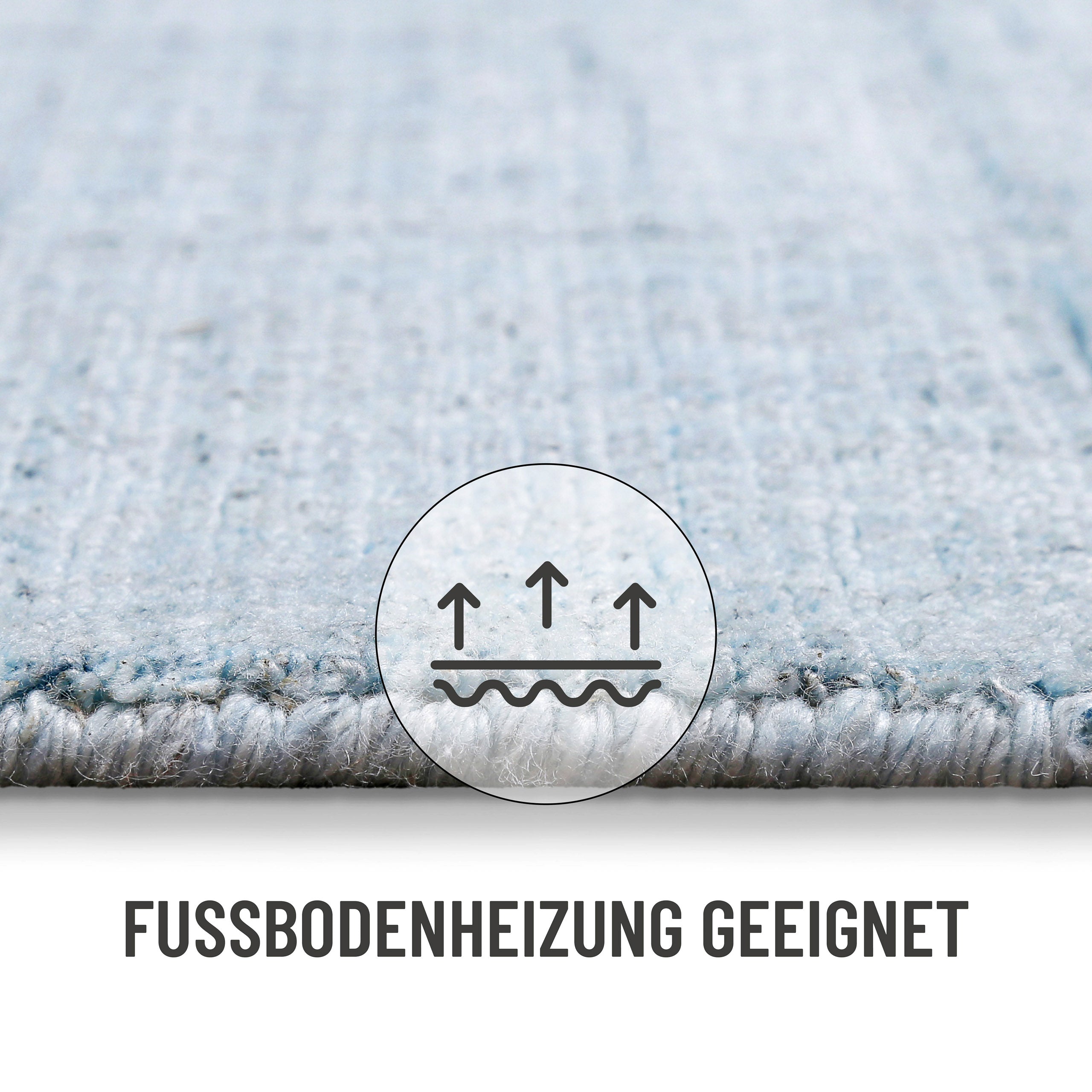 Kurzflor Teppich Licht Blau "Milly" WECONhome