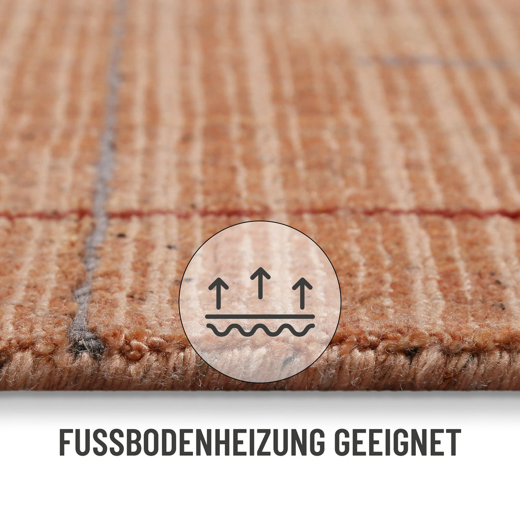 Kurzflor Teppich Lachs Rot "Milly" WECONhome