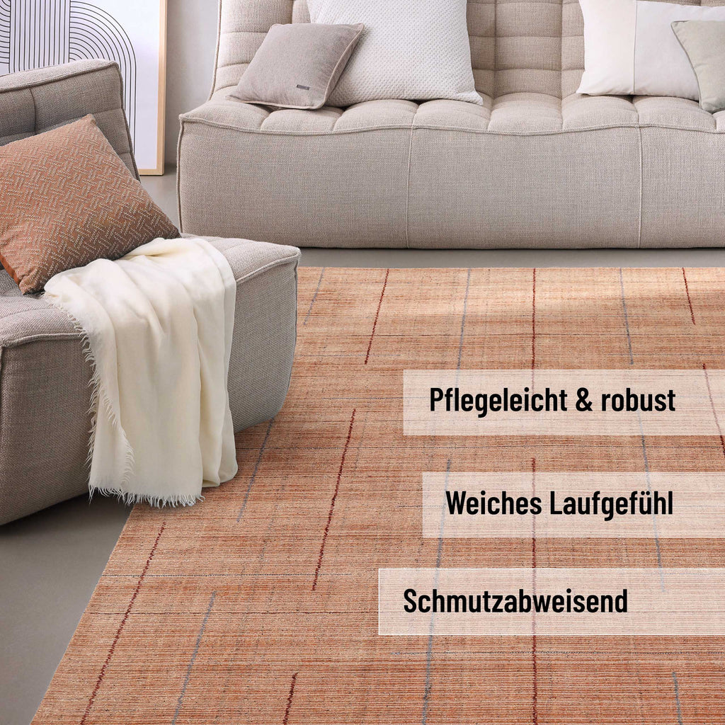 Kurzflor Teppich Lachs Rot "Milly" WECONhome