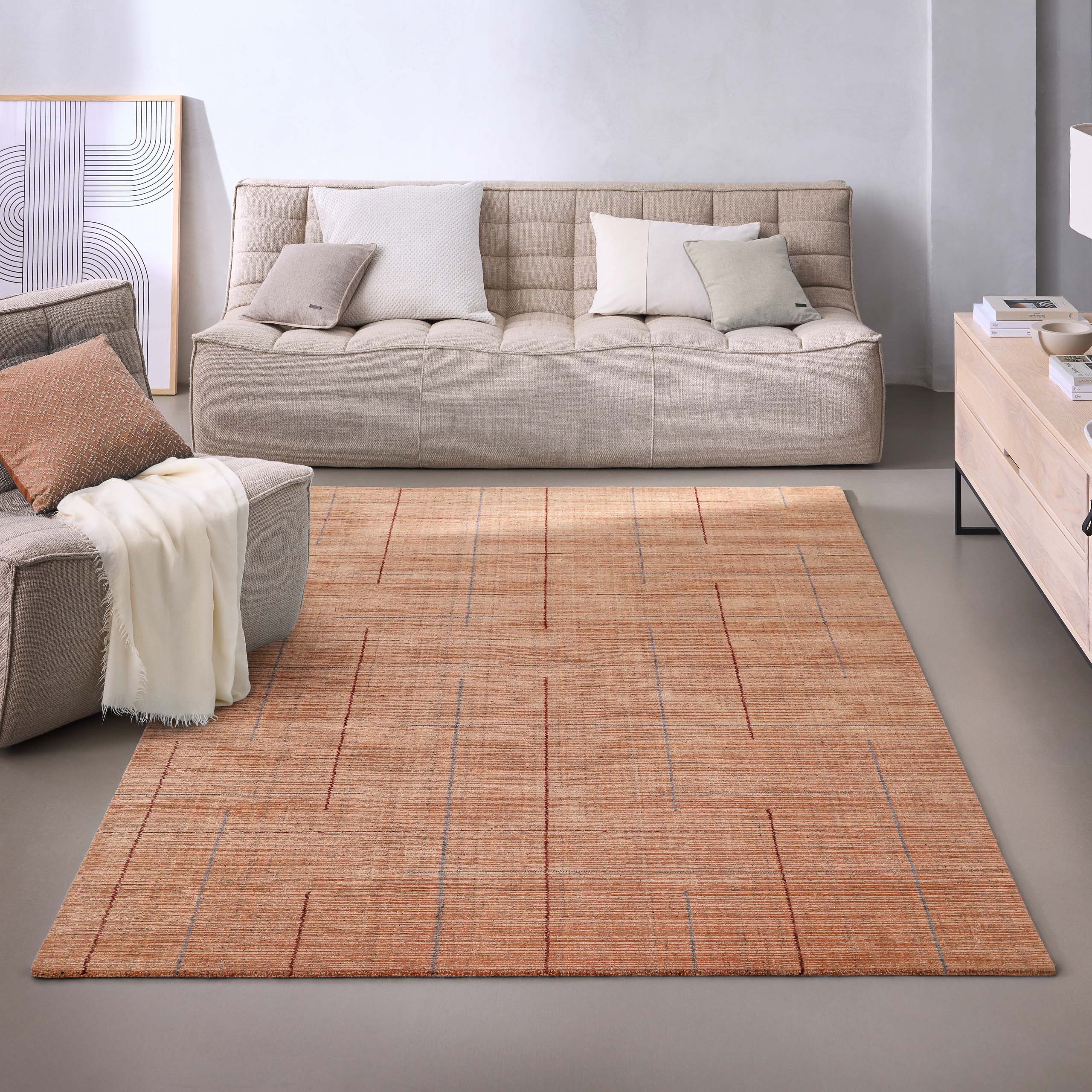 Kurzflor Teppich Lachs Rot "Milly" WECONhome