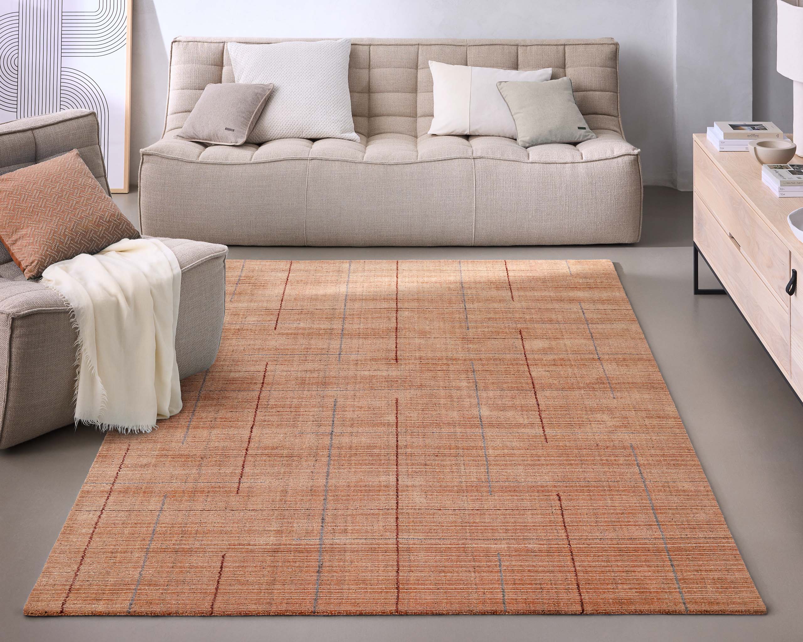 Kurzflor Teppich Lachs Rot "Milly" WECONhome