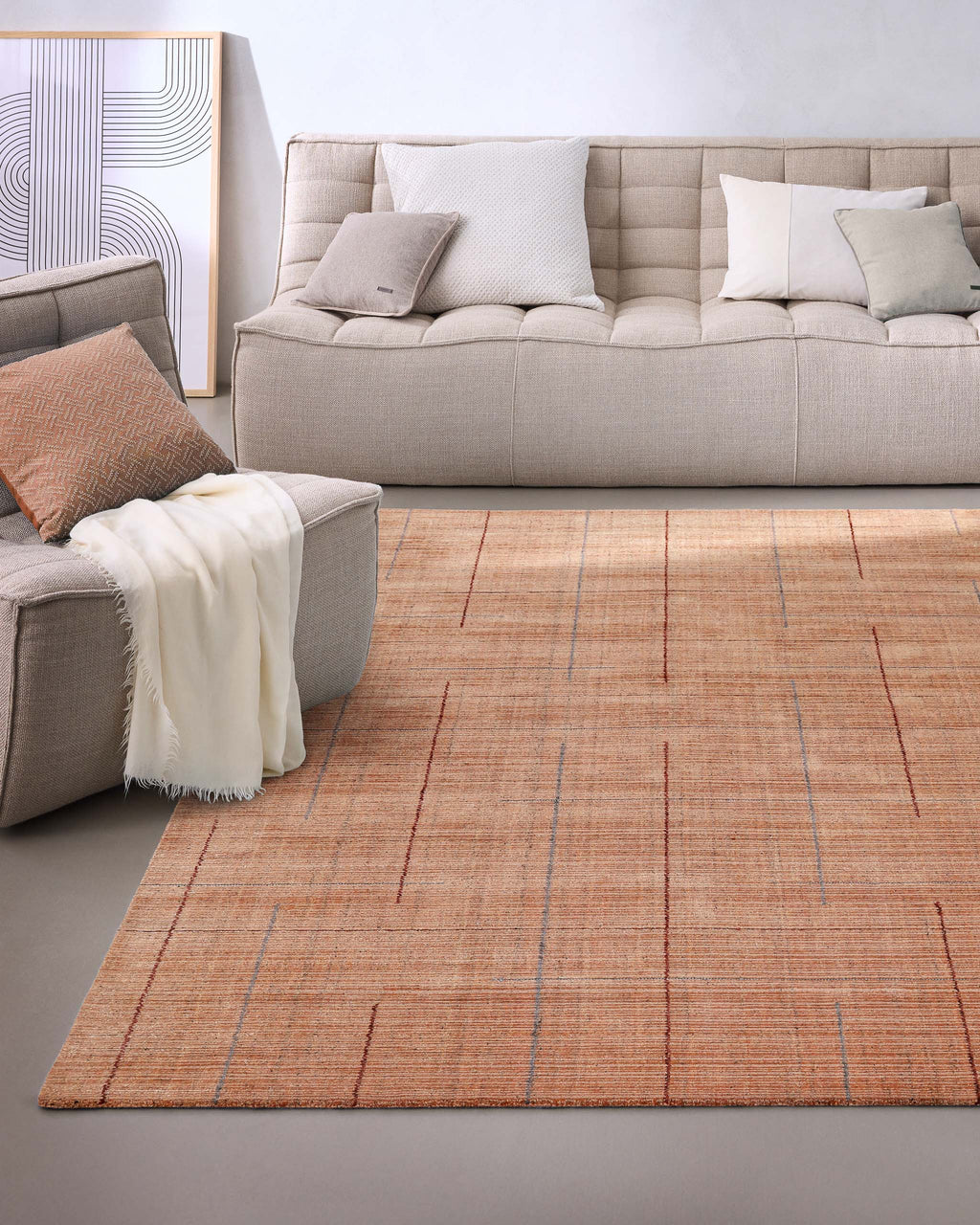 Kurzflor Teppich Lachs Rot "Milly" WECONhome