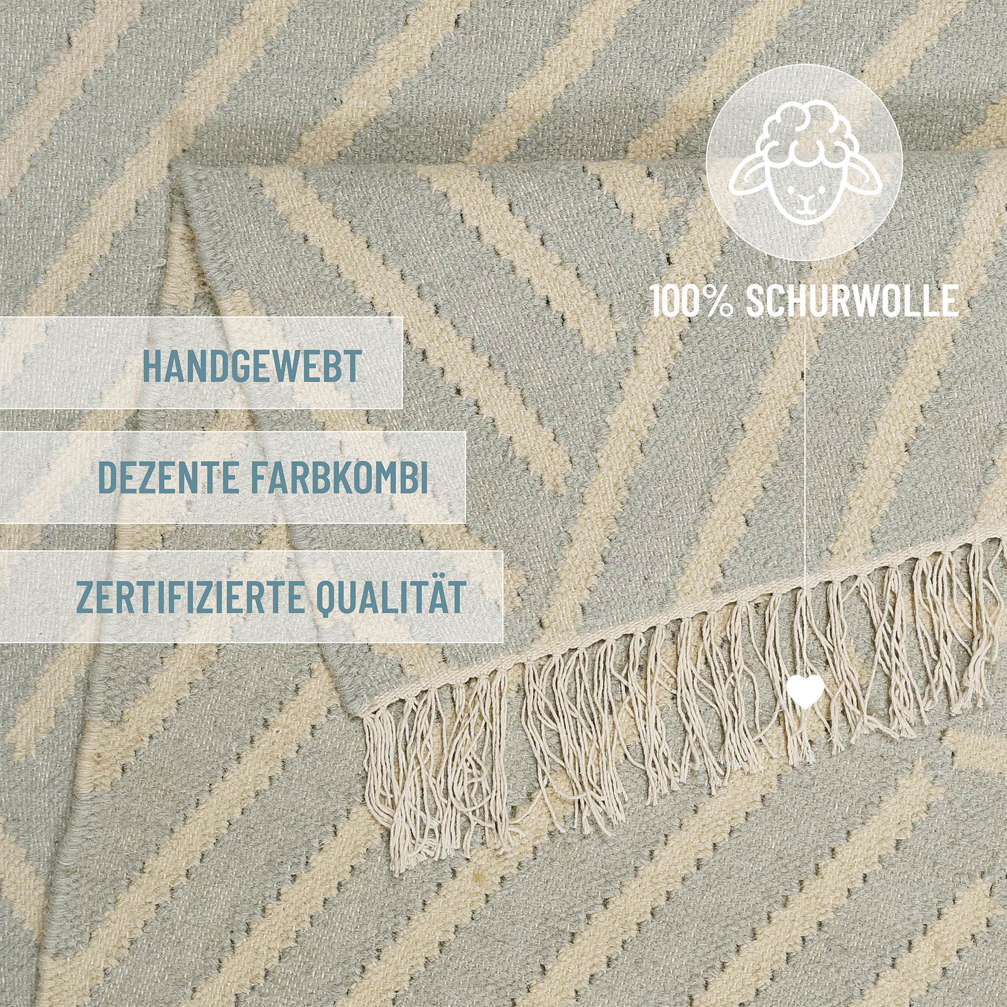 Kelim Teppich Pastell Grau "Modern Pop" WECONhome