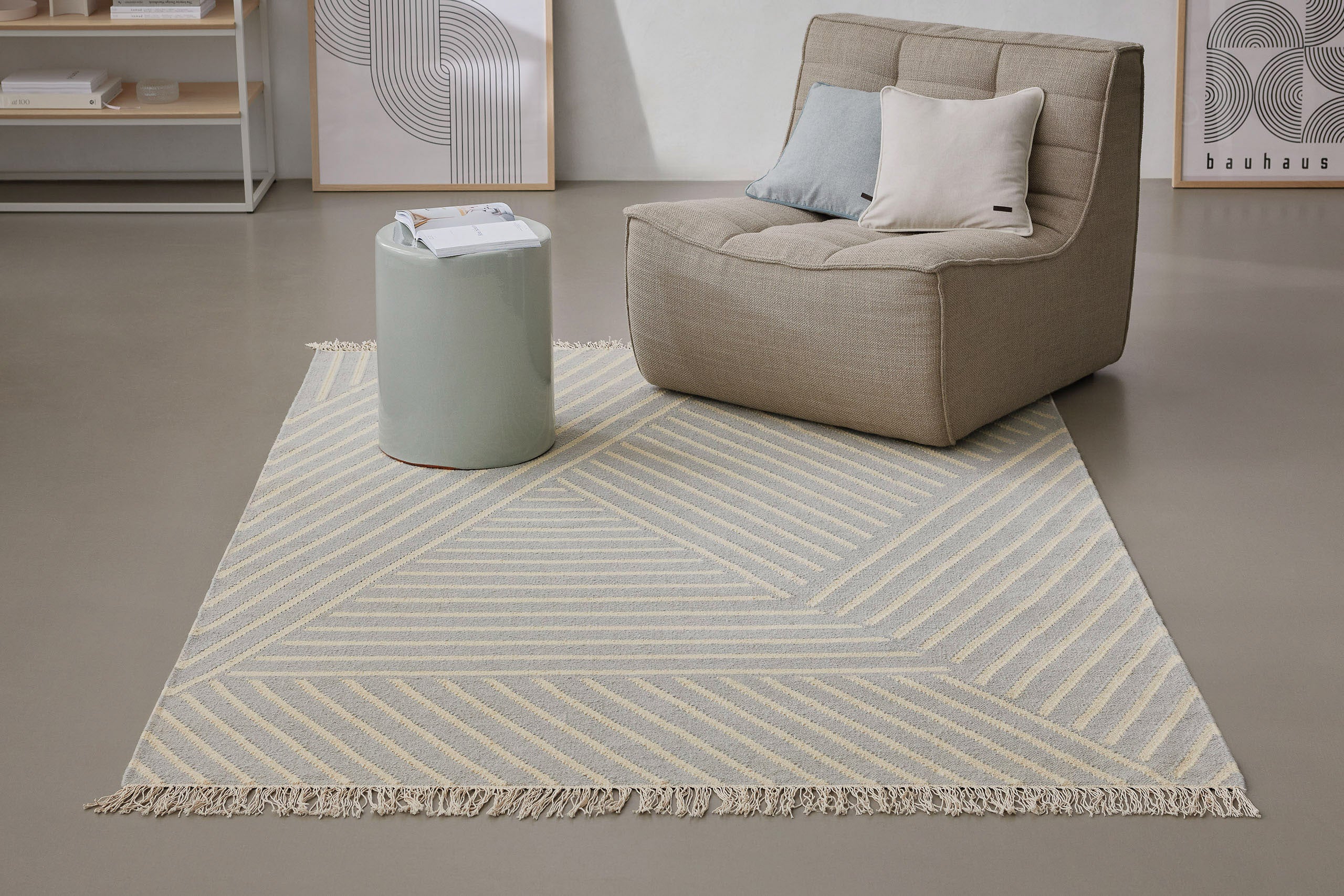 Kelim Teppich Pastell Grau "Modern Pop" WECONhome