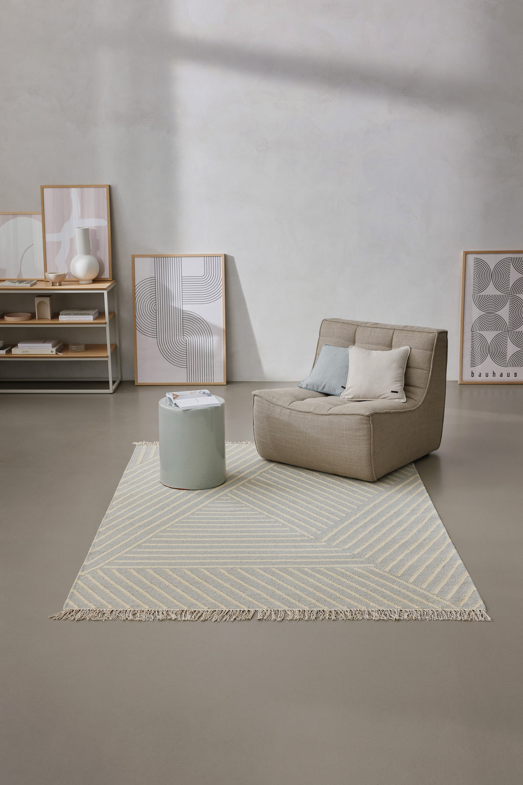 Kelim Teppich Pastell Grau "Modern Pop" WECONhome