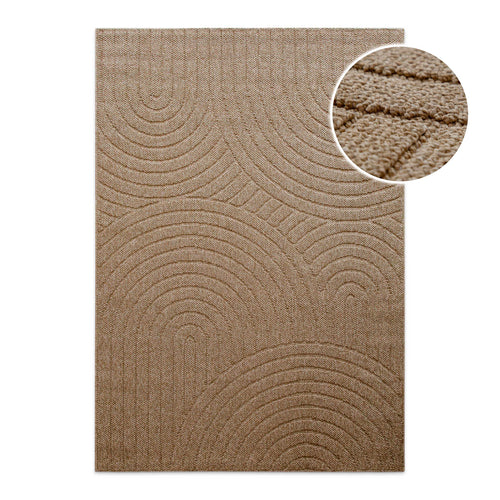 In-& Outdoor Teppich Monoq natur Frontansicht mit Detailausschnitt rechteckig
