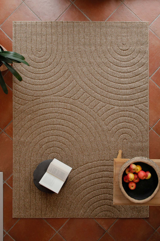 In-& Outdoor Teppich Monoq natur Ansicht im Raum rechteckig