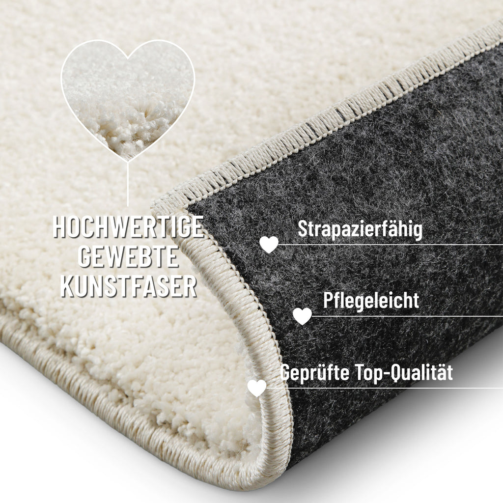 Kurzflorteppich Creme Weiß "Nova" WECONhome Basics