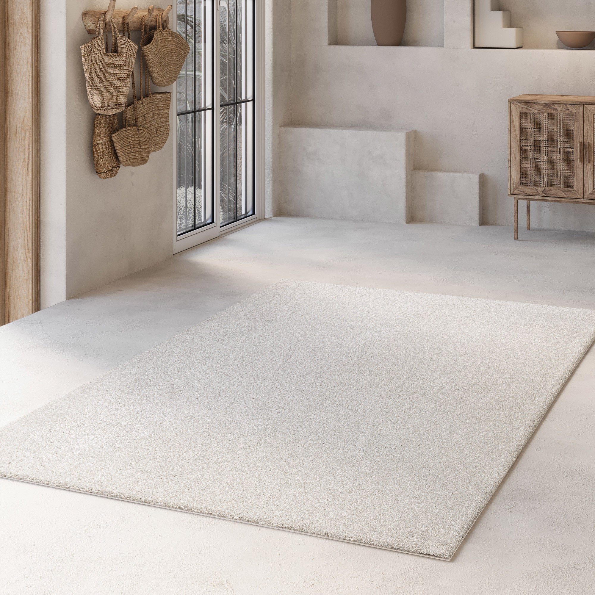 Kurzflorteppich Creme Weiß "Nova" WECONhome Basics
