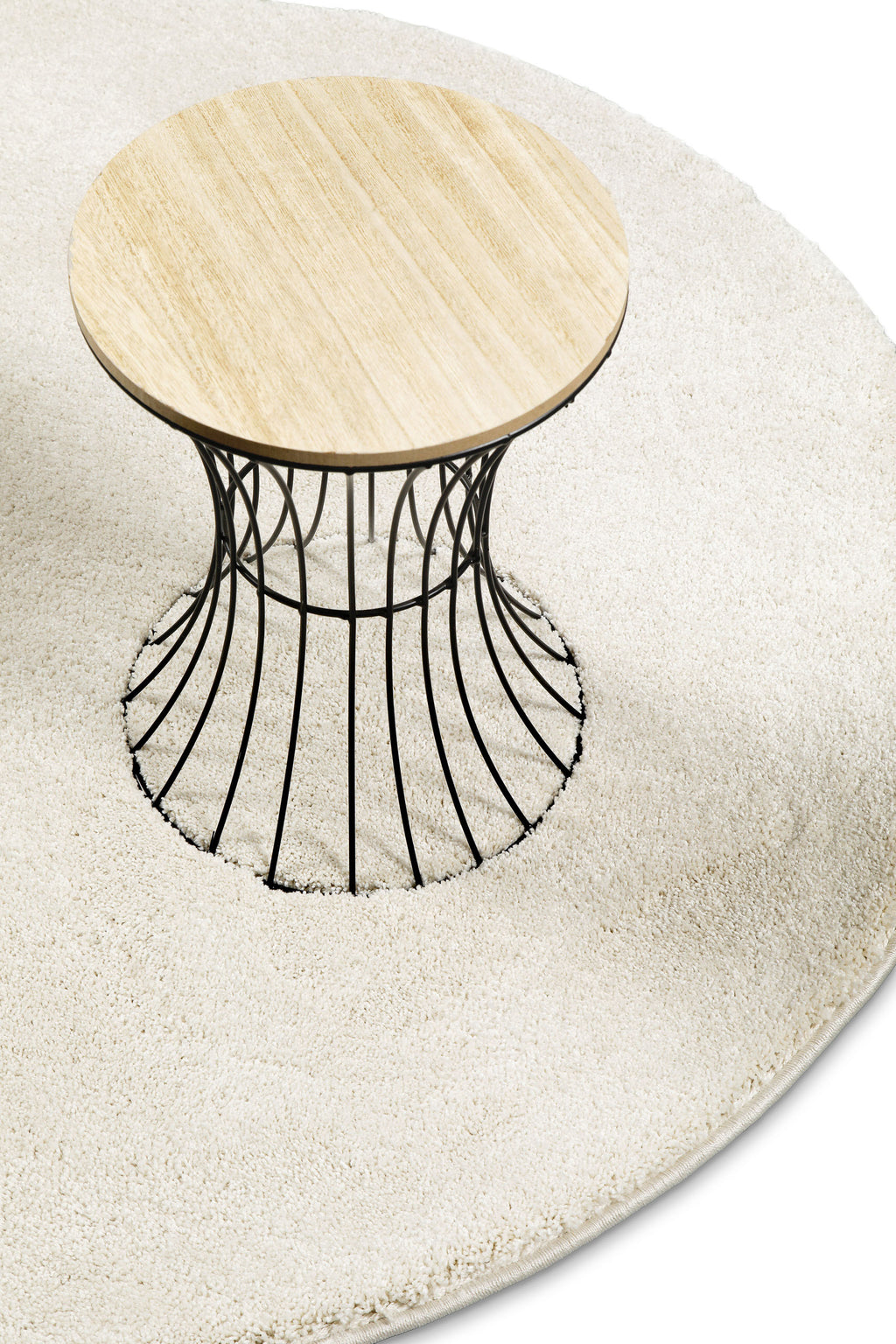 Kurzflorteppich Rund Creme Weiß "Nova" WECONhome Basics