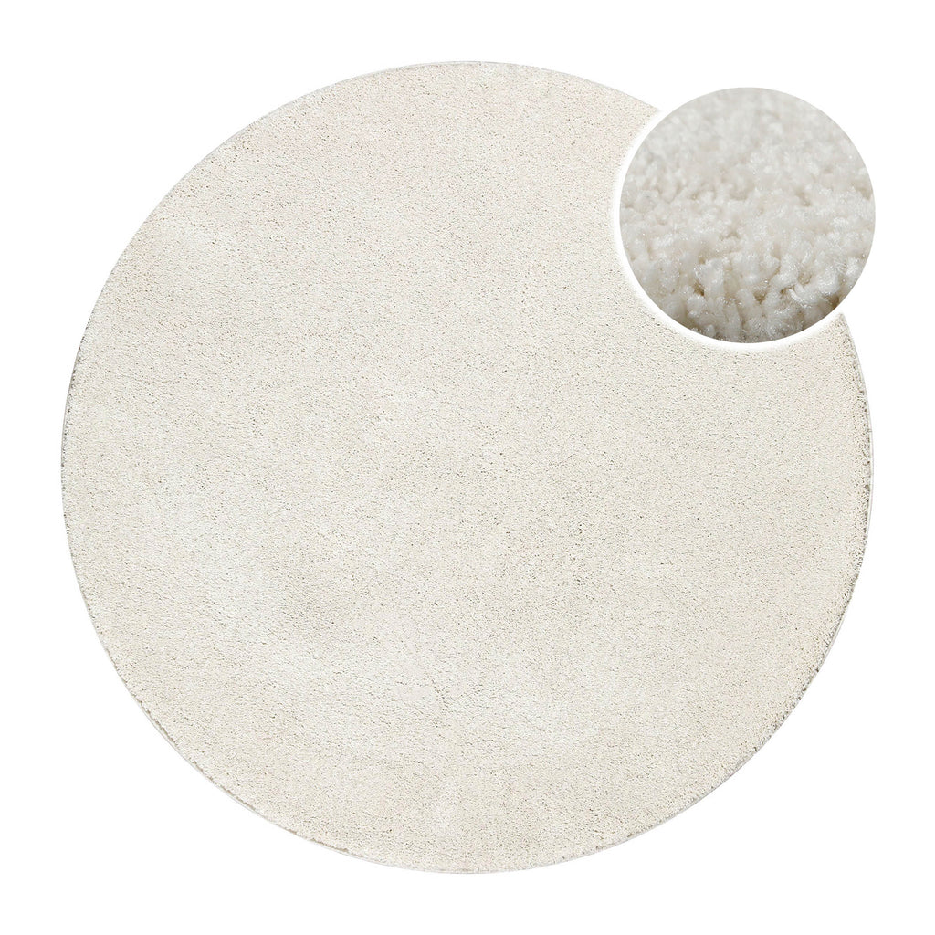 Kurzflorteppich Rund Creme Weiß "Nova" WECONhome Basics