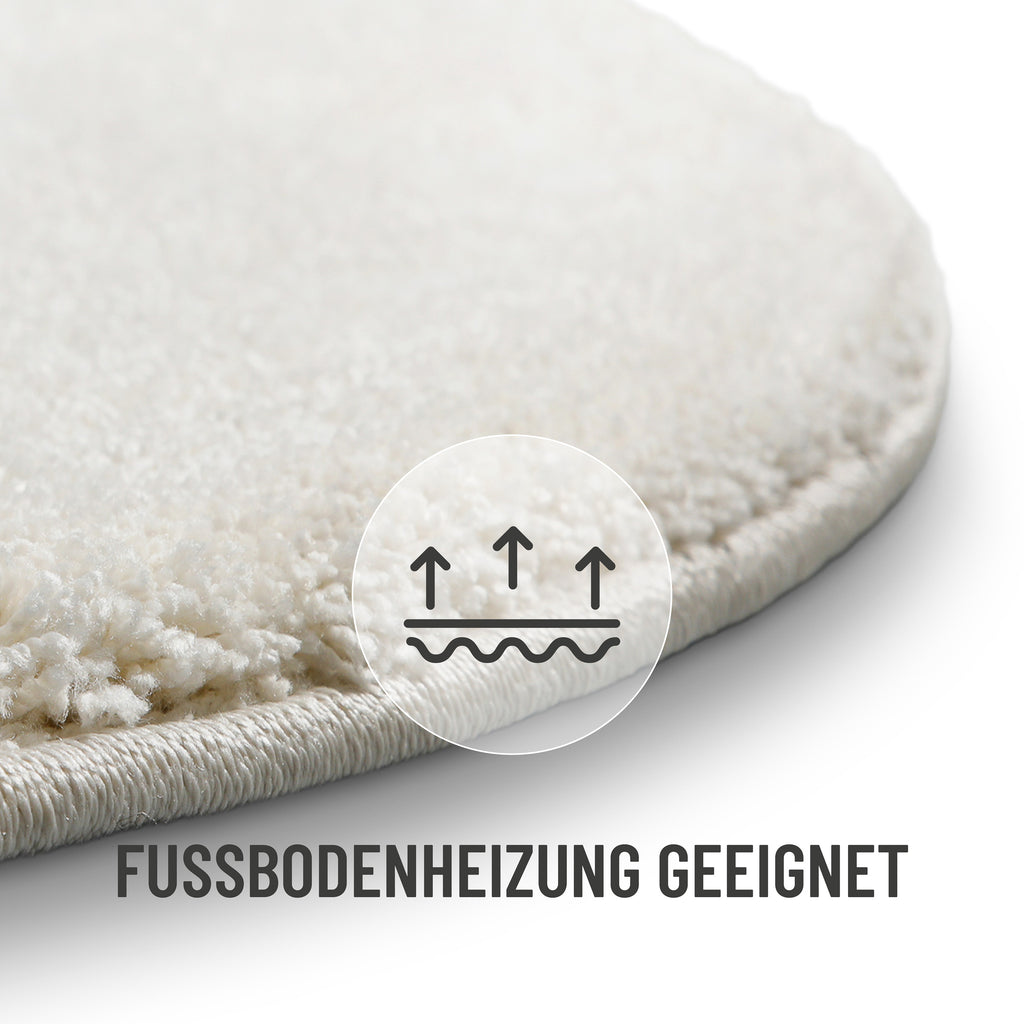 Kurzflorteppich Rund Creme Weiß "Nova" WECONhome Basics