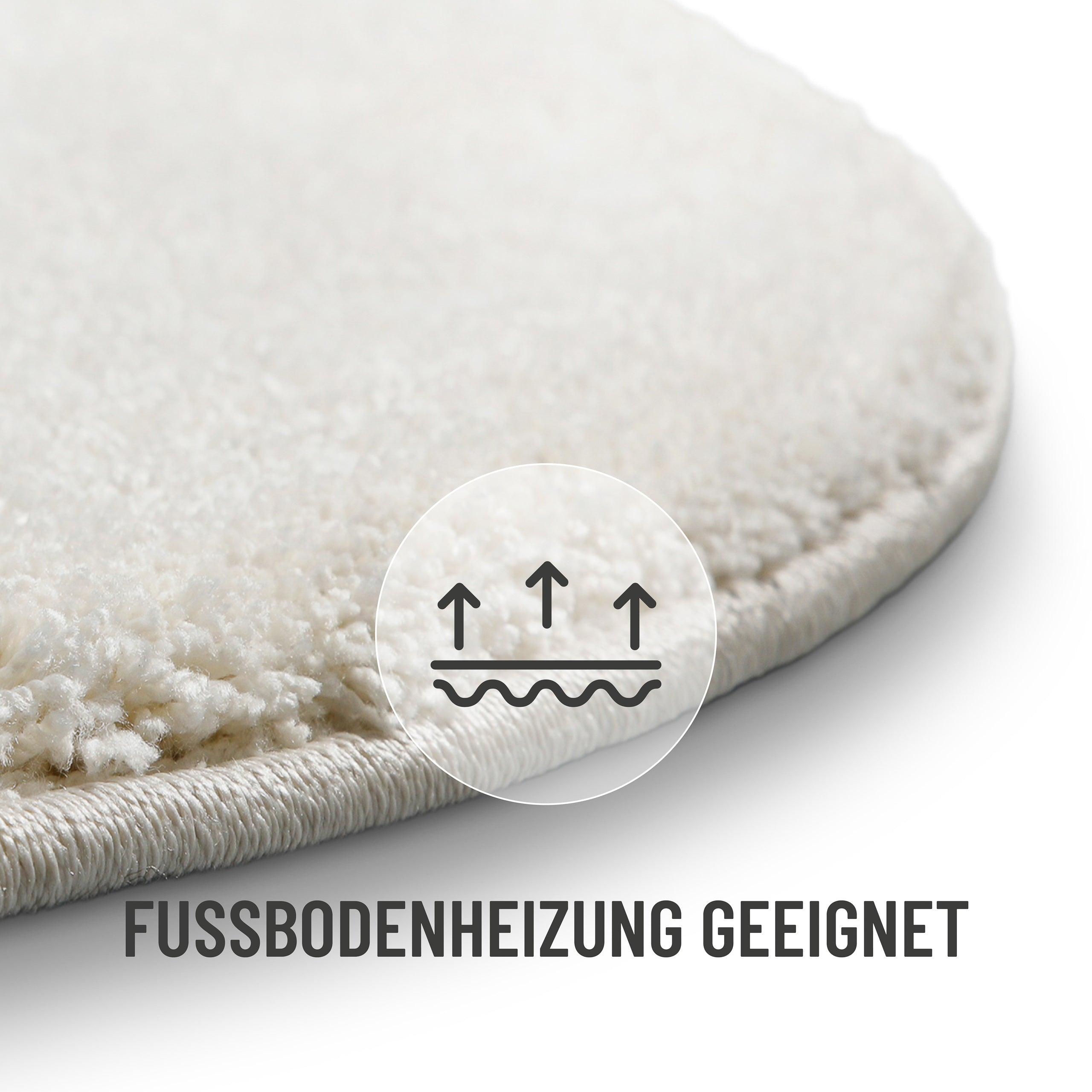 Kurzflorteppich Rund Creme Weiß "Nova" WECONhome Basics