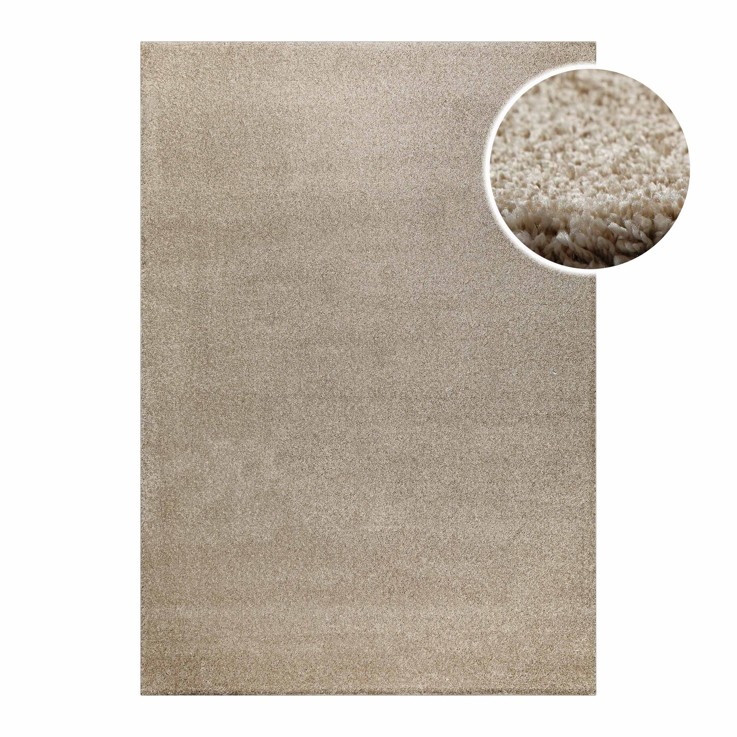 Kurzflorteppich Sand Beige "Nova" WECONhome Basics