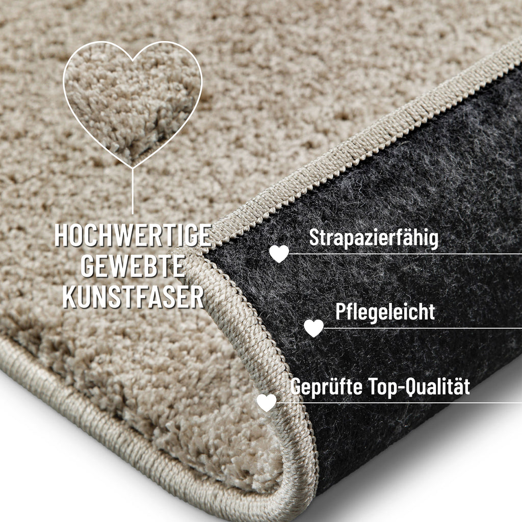 Kurzflorteppich Sand Beige "Nova" WECONhome Basics