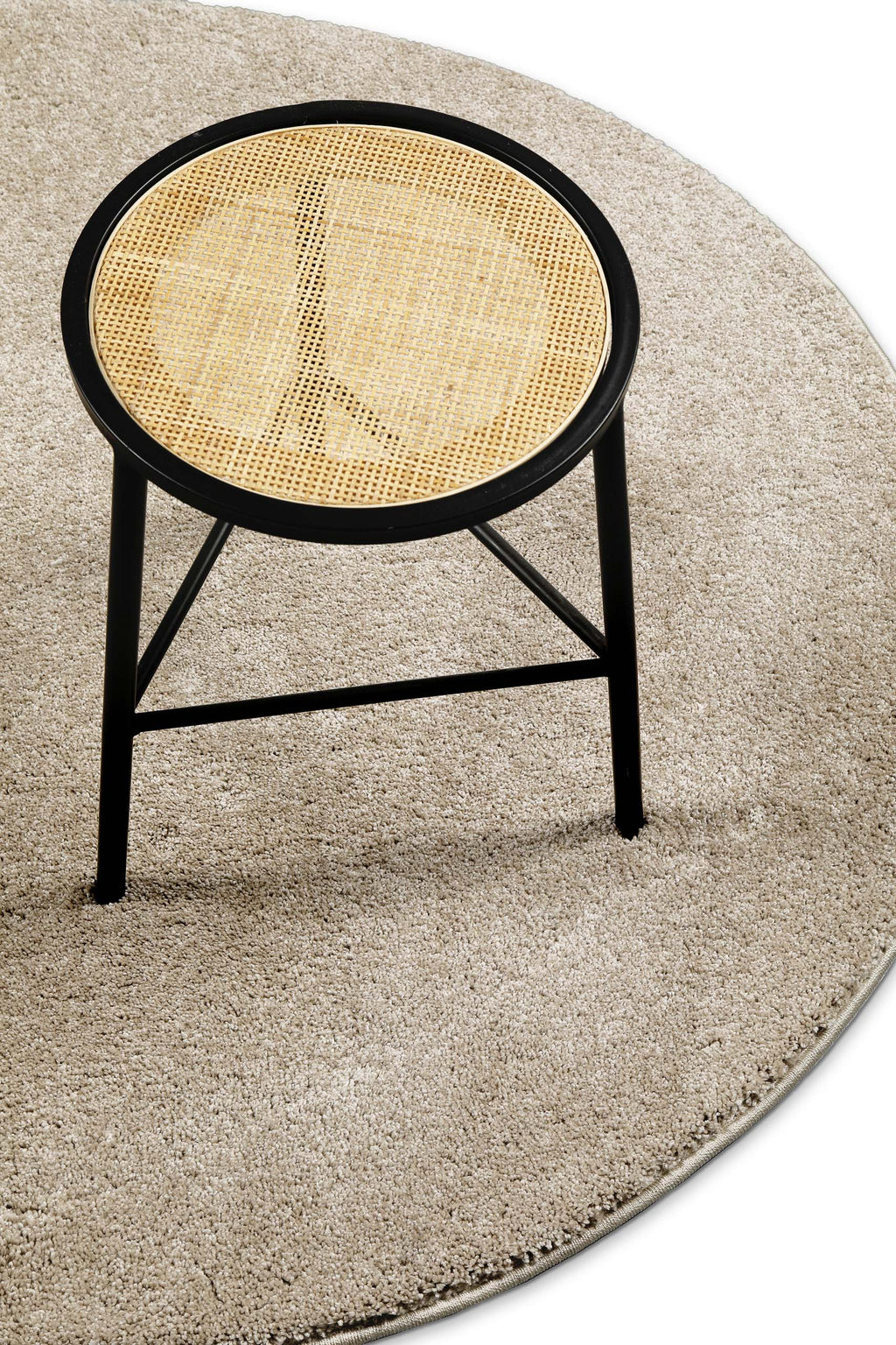 Kurzflorteppich Rund Sand Beige "Nova" WECONhome Basics