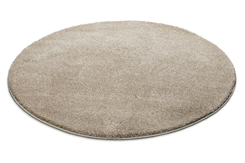 Kurzflorteppich Rund Sand Beige "Nova" WECONhome Basics