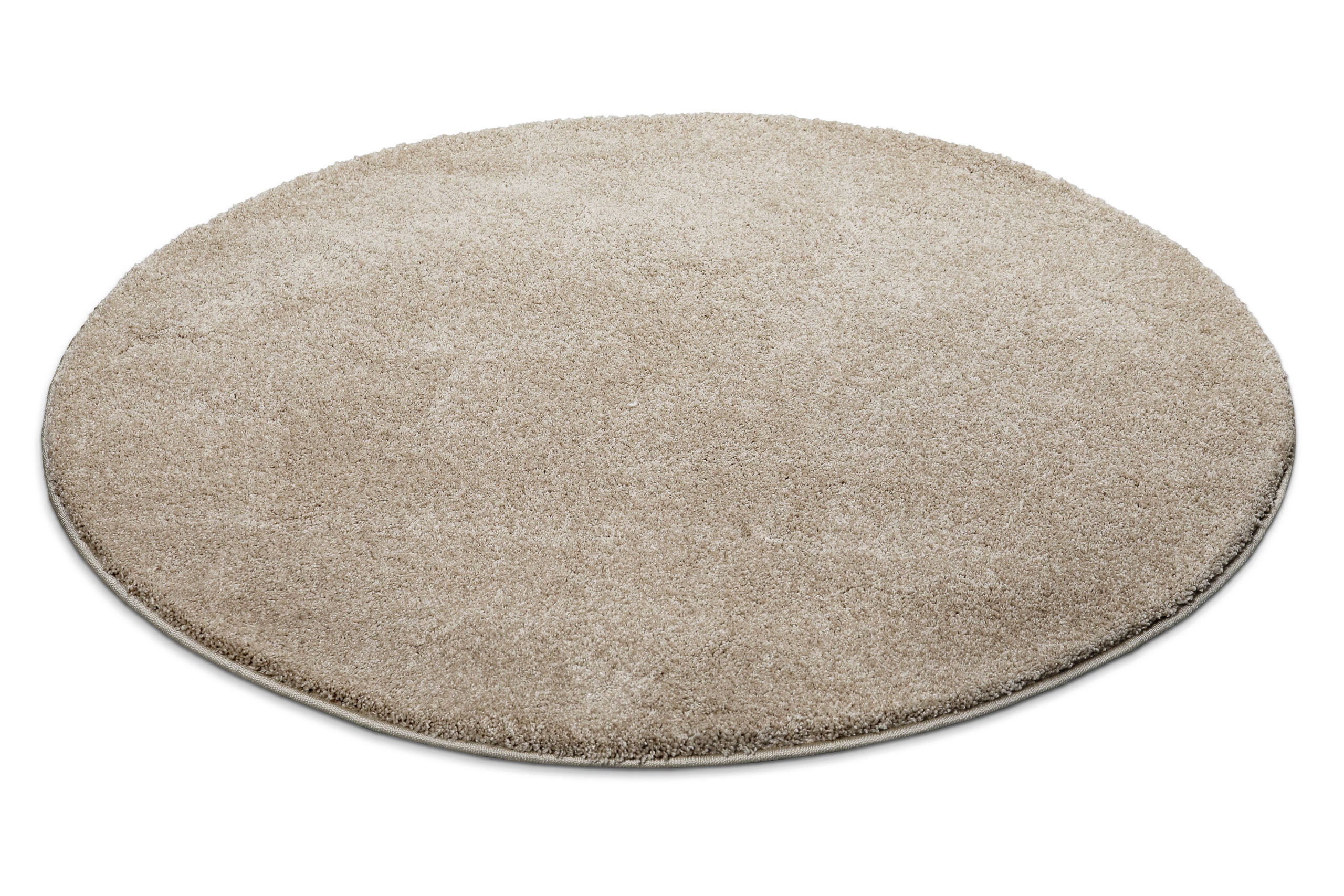 Kurzflorteppich Rund Sand Beige "Nova" WECONhome Basics