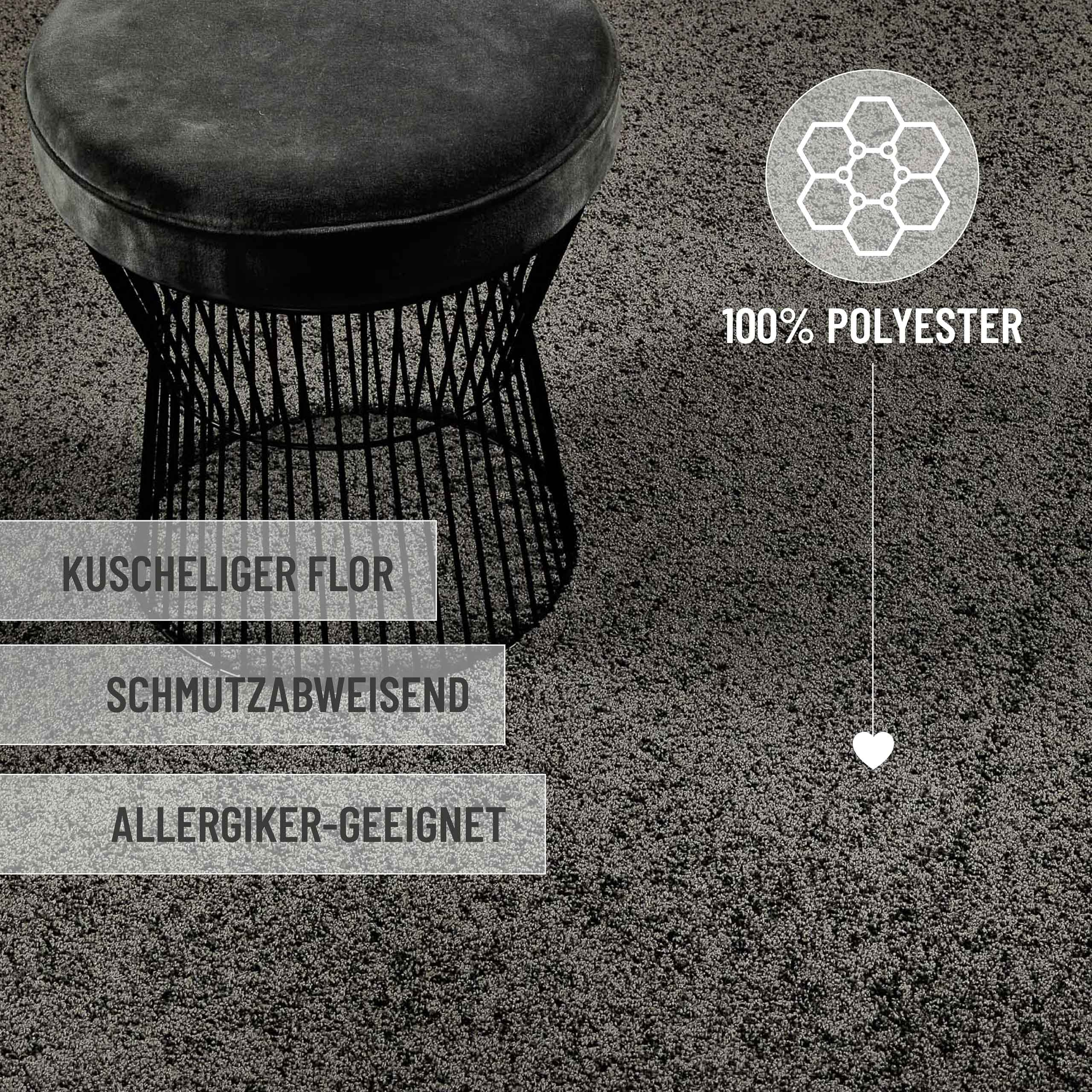 Kurzflorteppich Anthrazit "Nova" WECONhome Basics