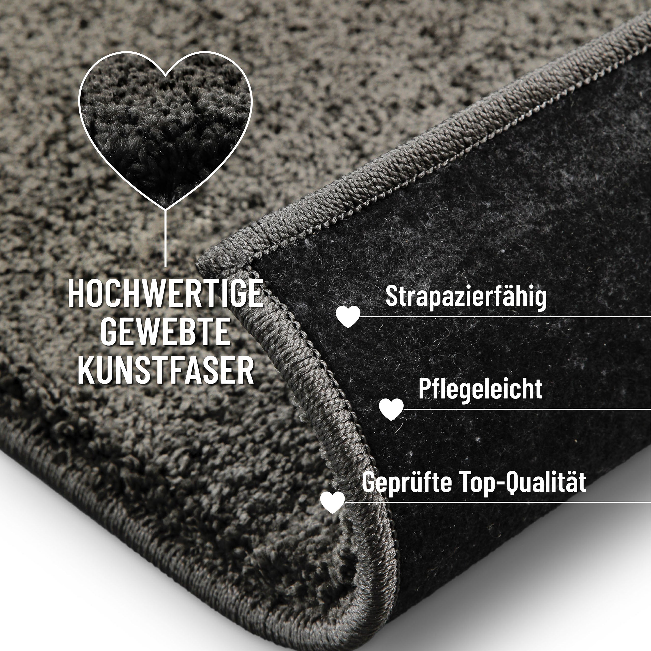Kurzflorteppich Anthrazit "Nova" WECONhome Basics