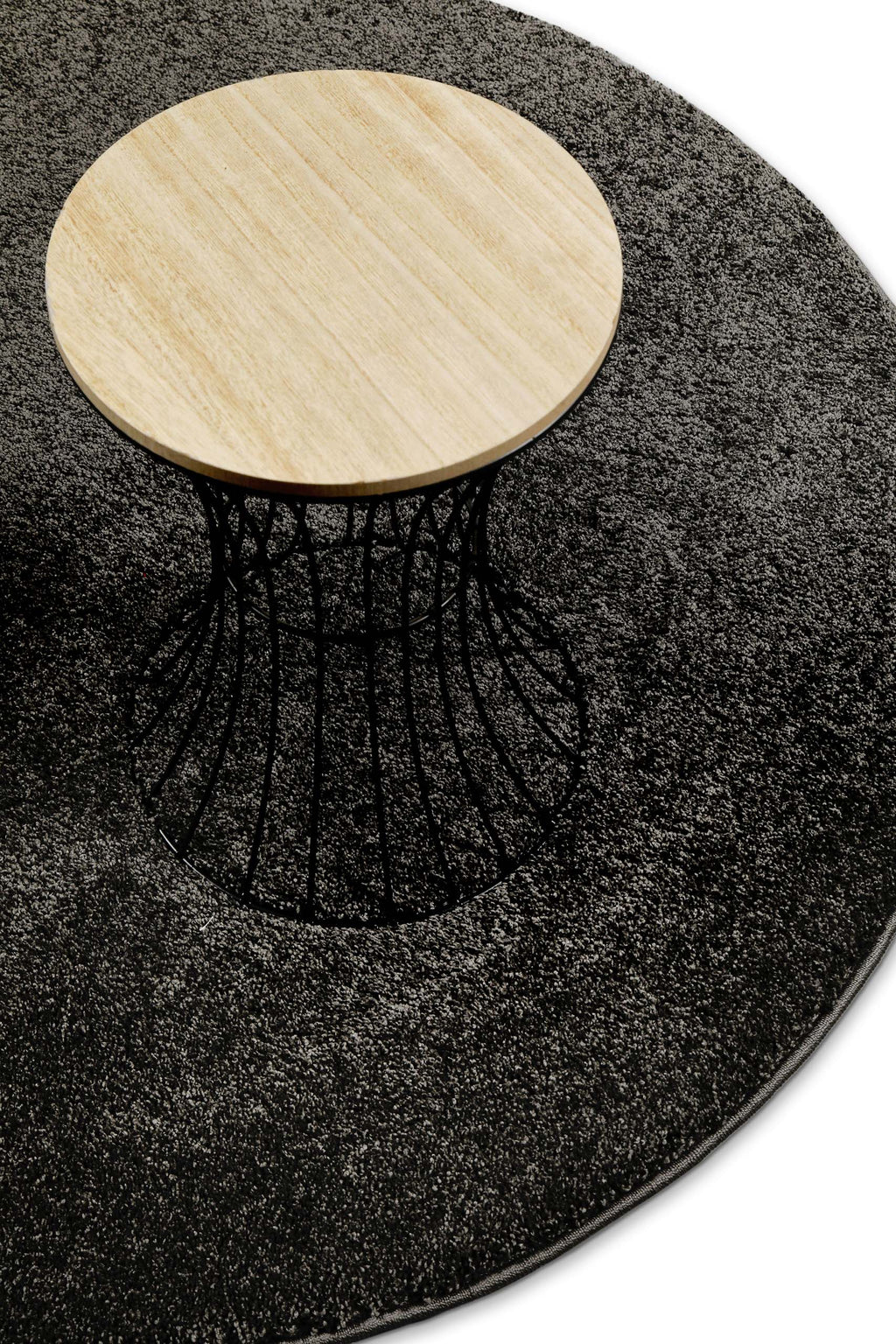 Kurzflorteppich Rund Anthrazit "Nova" WECONhome Basics