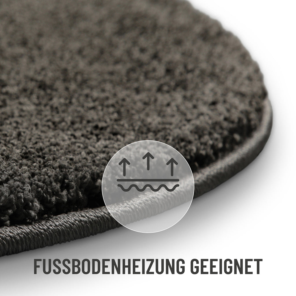 Kurzflorteppich Rund Anthrazit "Nova" WECONhome Basics