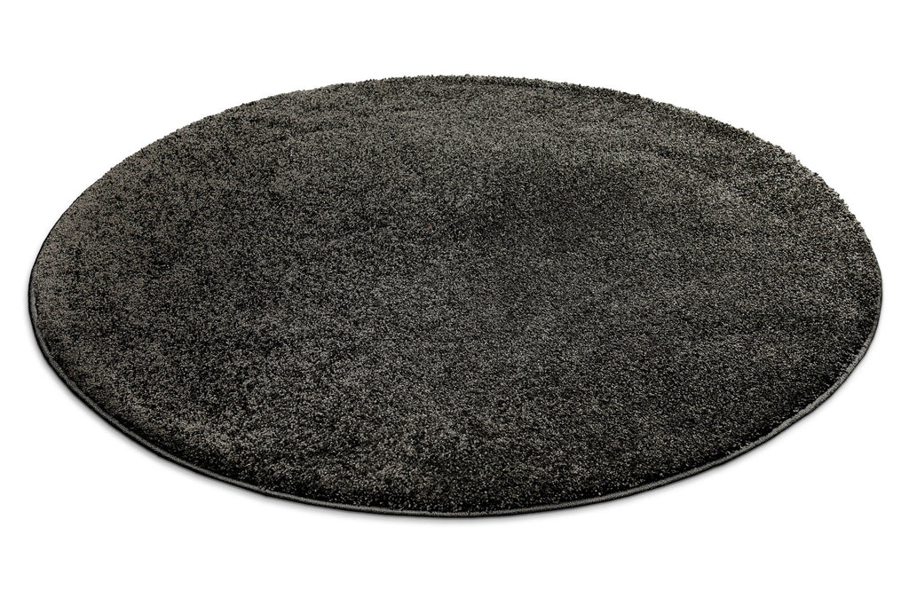Kurzflorteppich Rund Anthrazit "Nova" WECONhome Basics