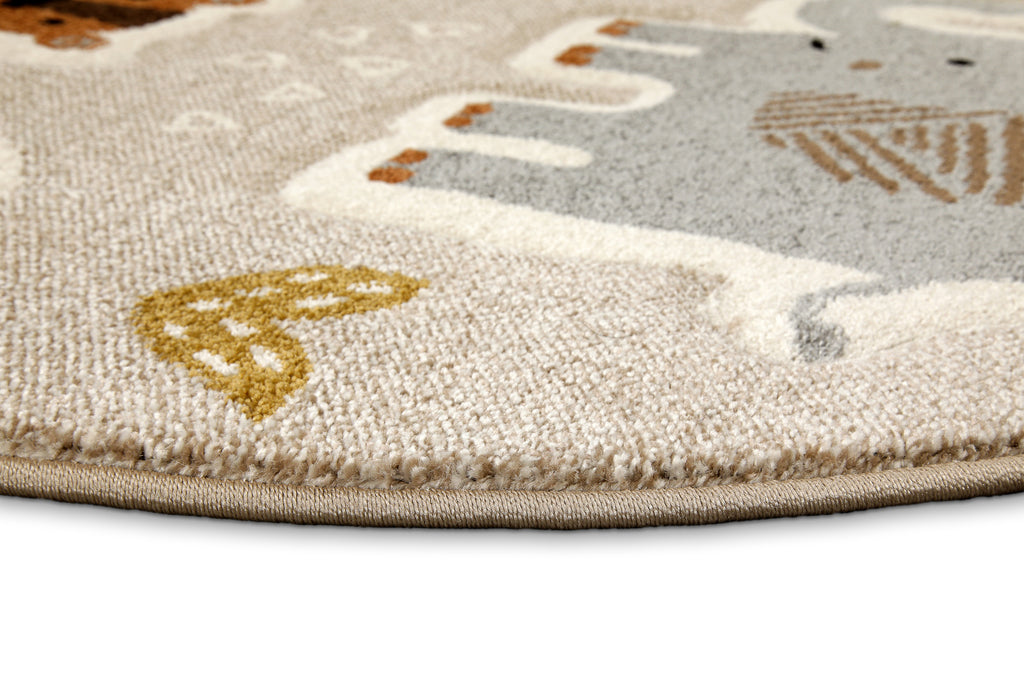 Kinderteppich Rund Sand Beige meliert "Nala & Friends" Smart Kids