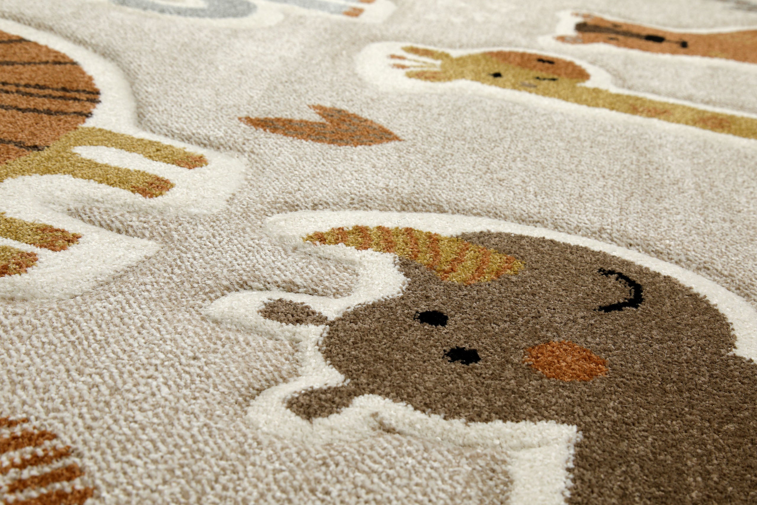 Kinderteppich Rund Sand Beige meliert "Nala & Friends" Smart Kids