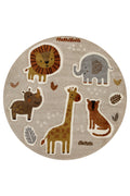 Kinderteppich Rund Sand Beige meliert "Nala & Friends" Smart Kids