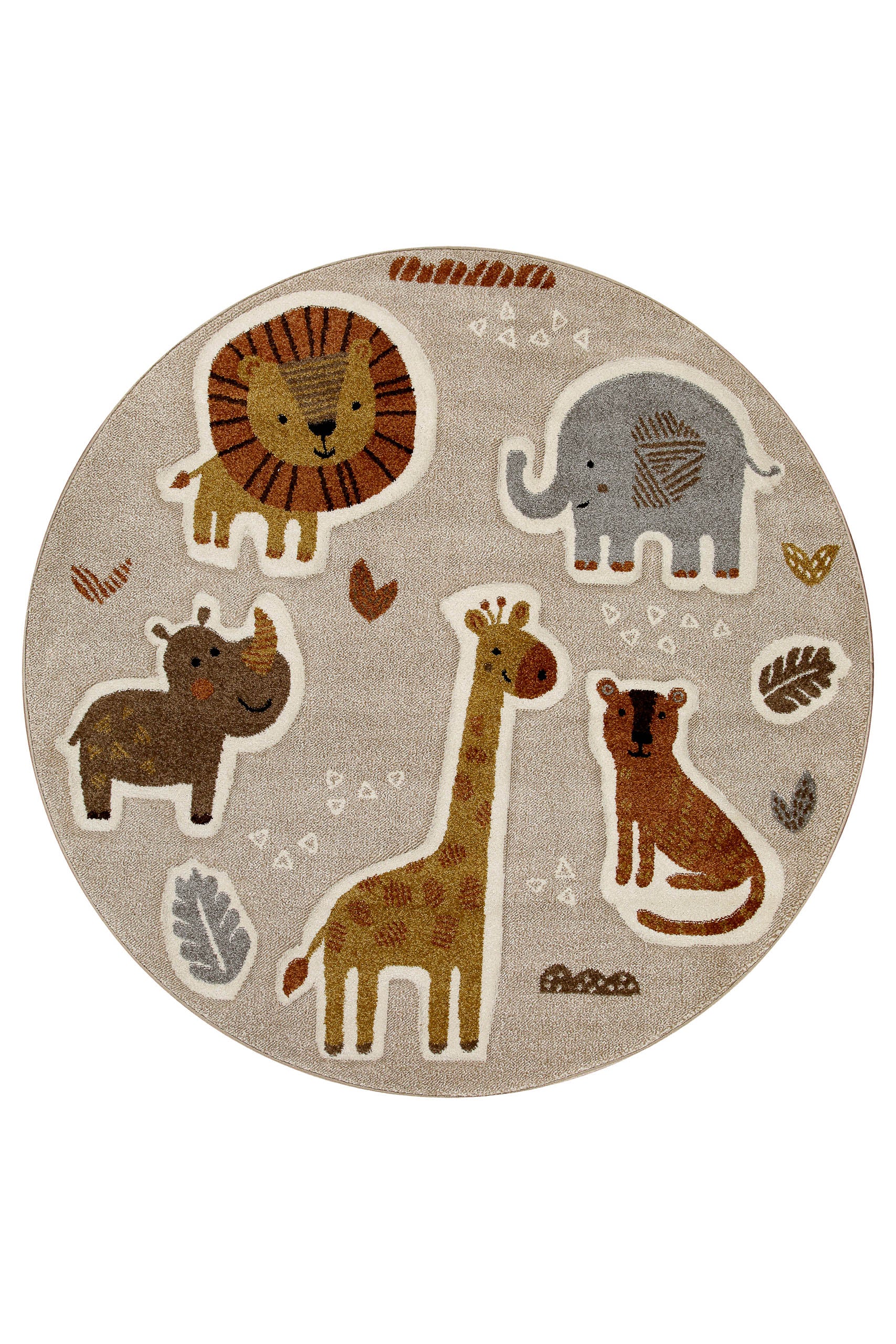 Kinderteppich Rund Sand Beige meliert "Nala & Friends" Smart Kids