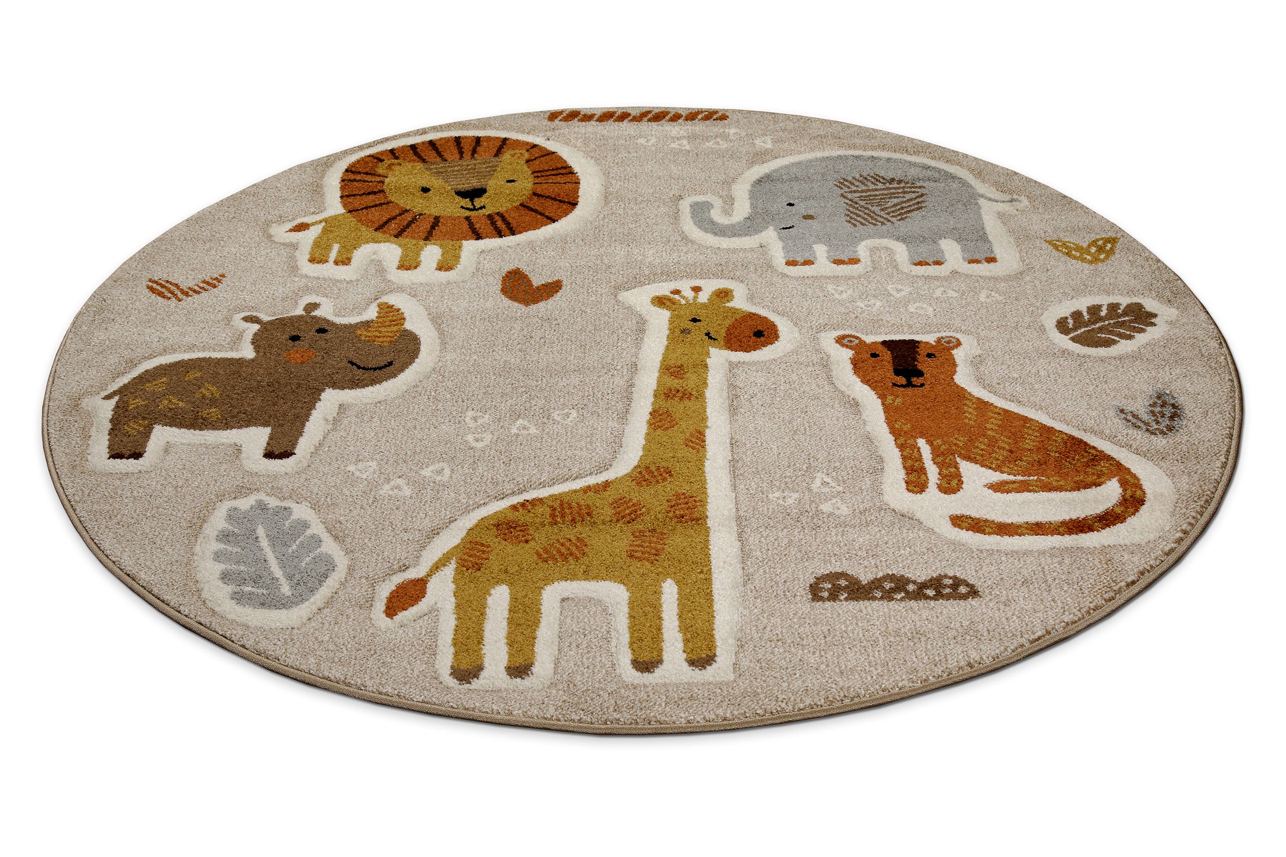 Kinderteppich Rund Sand Beige meliert "Nala & Friends" Smart Kids