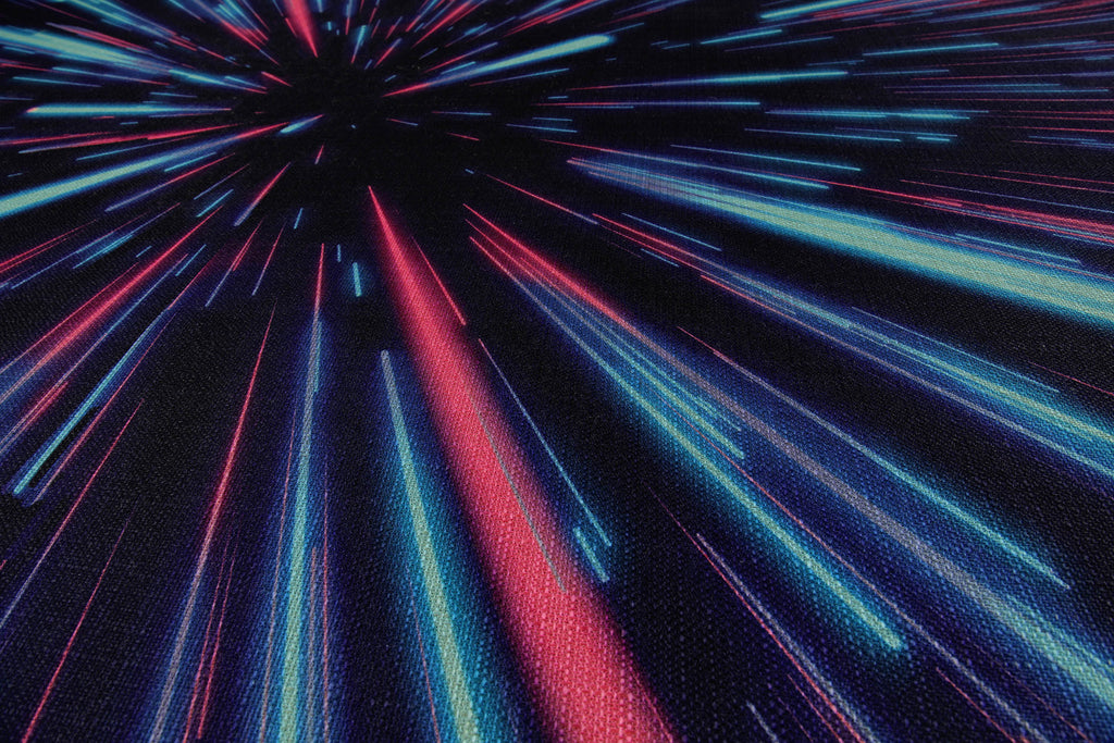 Gewebter Gamerteppich bedruckt Schwarz Multi "Neon Horizon" WECONhome