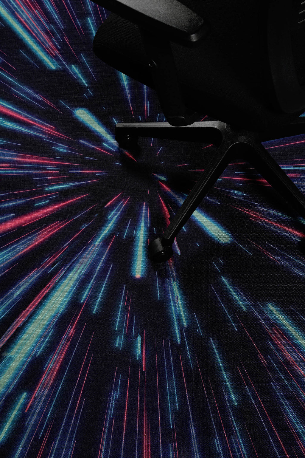Gewebter Gamerteppich bedruckt Schwarz Multi "Neon Horizon" WECONhome